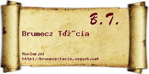 Brumecz Tácia névjegykártya